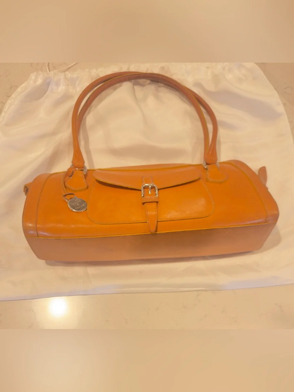 Vintage Dooney & Bourke East/West Top Zip Leather Bag from Alto Collection